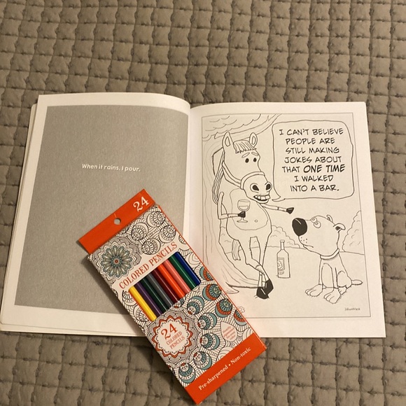 CAPTAIN SCRATCHY adult wine coloring book and 24 pack colored pencils - Picture 3 of 3